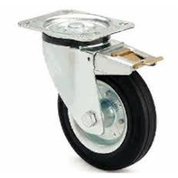 RUEDA GOMA NEGRA/GRIS LL.METAL GIR.FRENO
