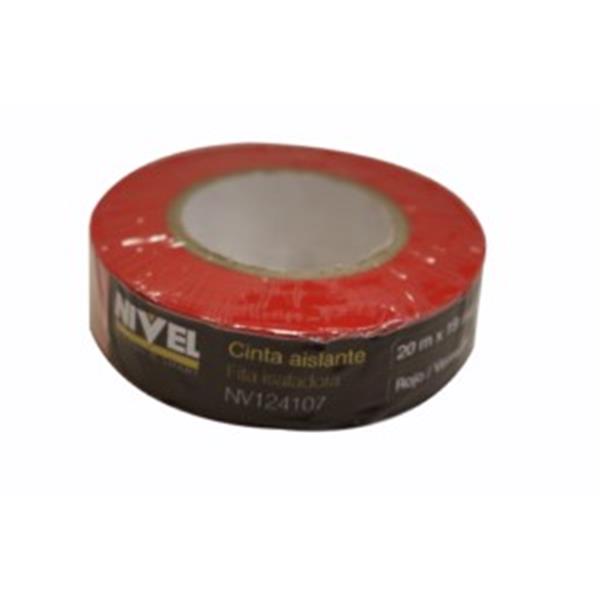 CINTA AISLANTE  20MT X 19MM NIVEL PVC ROJO