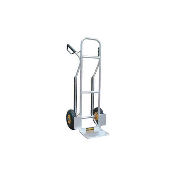 CARRETILLA ALMACEN ALUMINIO PALA FIJA RUEDA NEUMATICA 200KG-117X30X46CM