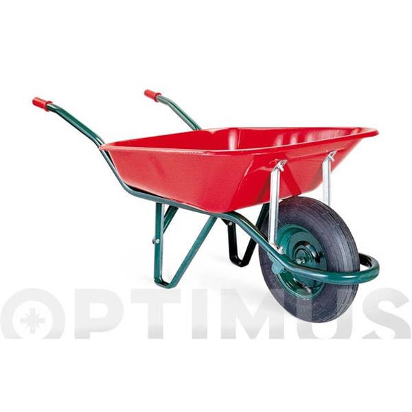 CARRETILLA METALICA ROJA * C1-620-85 L RUEDA NEUMATICA (BUN1)