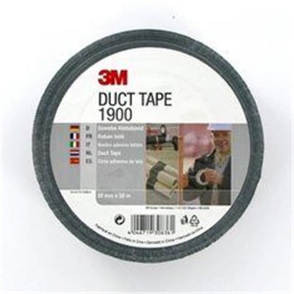 3M&trade; CINTA AMERICANA 1900, NEGRA, 50 mm x 50 m