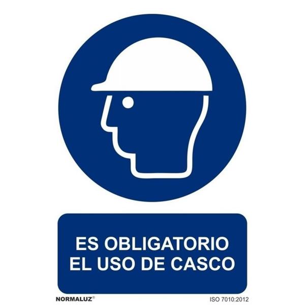 SE&Ntilde;AL OBLIGACION USO CASCO PVC 0,7MM 210X300 MM