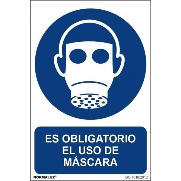 SE&Ntilde;AL OBLIGACION USAR MASCARA PVC 0,7 MM 210X300 MM