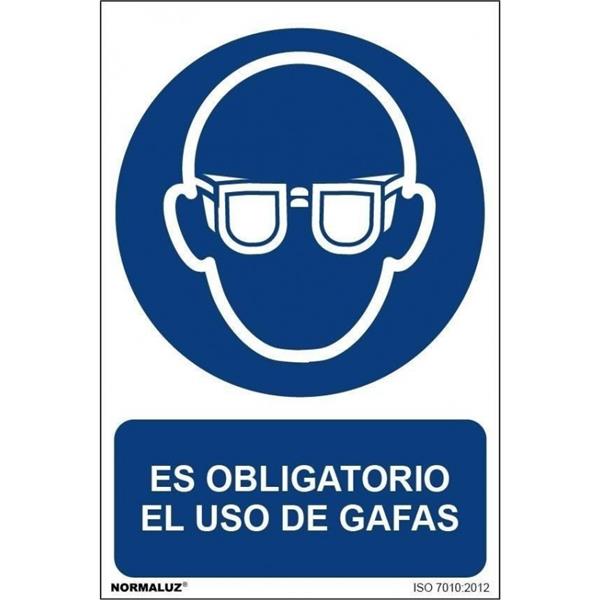 SE&Ntilde;AL OBLIGACION USO OBLIGATORIO DE GAFAS VINILO ADHESIVO 200x300 MM