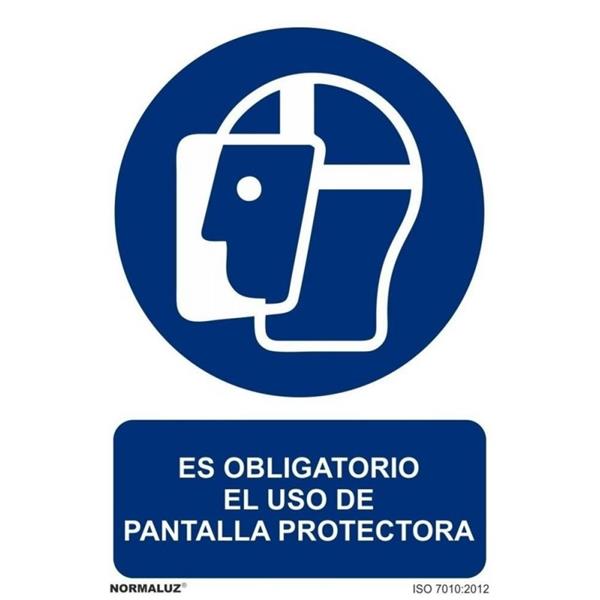 SE&Ntilde;AL OBLIGACION USAR PANTALLA PROTECTOR PVC 0,7 210X300 MM