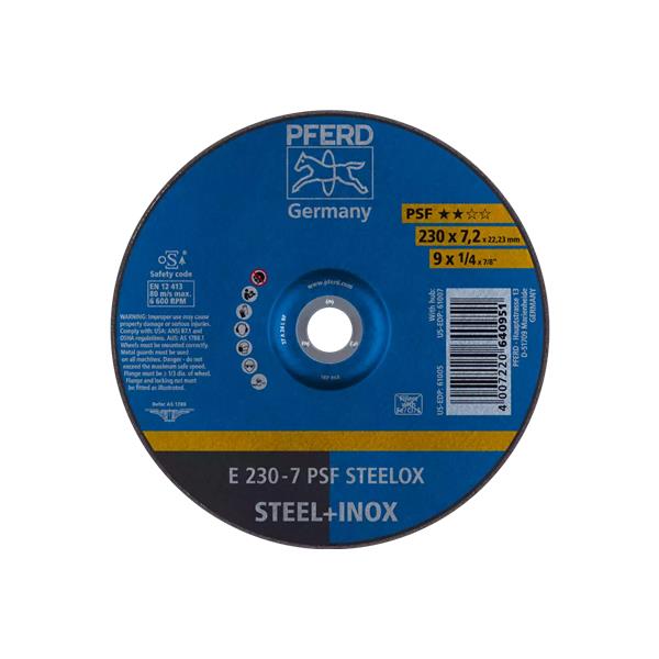 PFERD DISCO DESBASTE E 230-7 PSF STEELOX