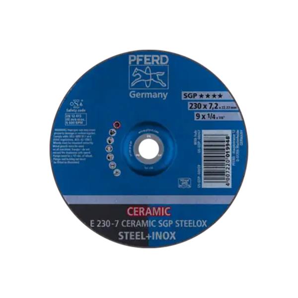 PFERD DISCO DESBASTE E 230-7 CERAMIC SGP STEELOX