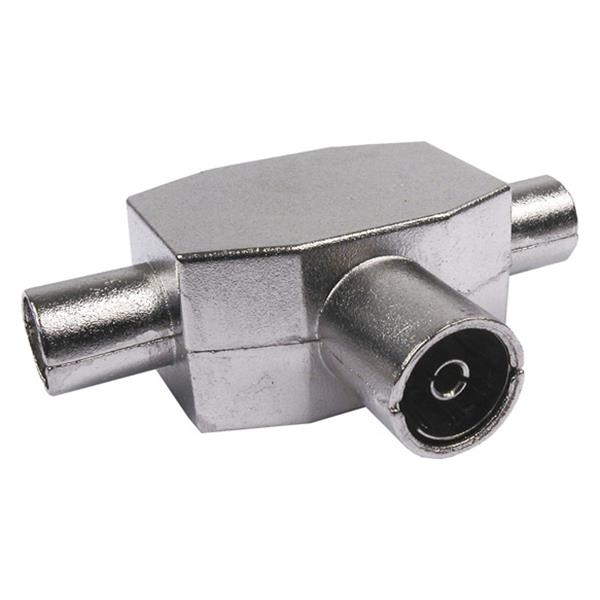 DISTRIBUIDOR ANTENA COAXIAL 1 HEMBRA 2 MACHOS BLINDADO