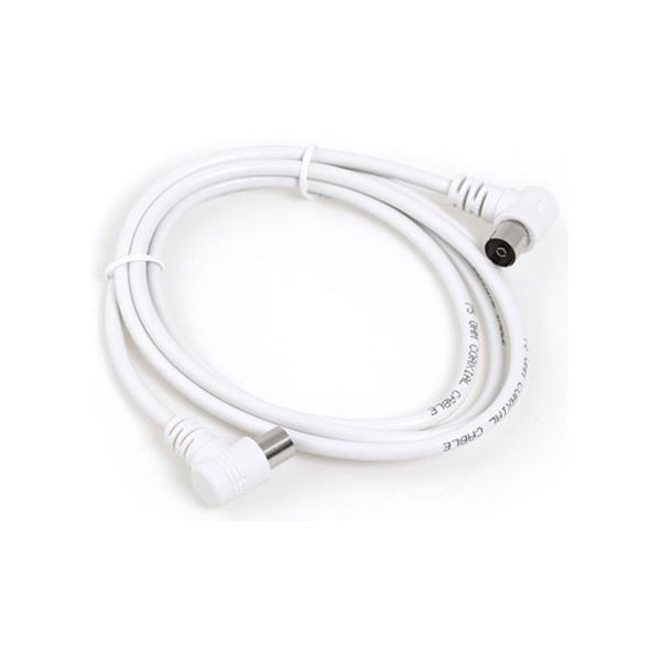 CABLE ANTENA CONECTORES ACODADOS 1,5M BLANCO