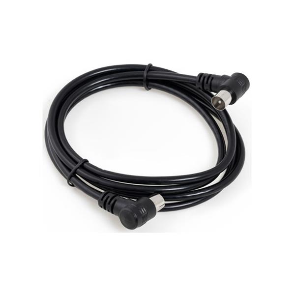 CABLE ANTENA CONECTORES ACODADOS 1,5M NEGRO