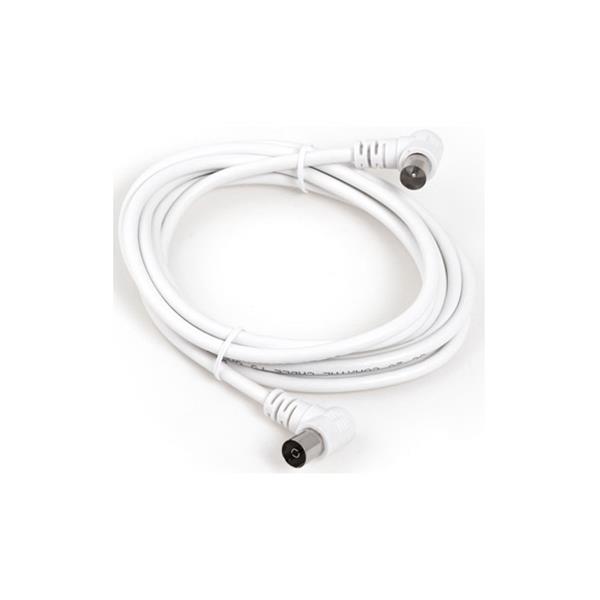 CABLE ANTENA CONECTORES ACODADOS 2,5M BLANCO