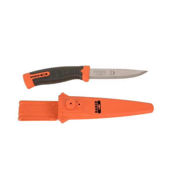 BAHCO CUCHILLO MULTIUSOS CON MANGO DE DOS COMPONENTES Y FUNDA CON DOS BOTONES