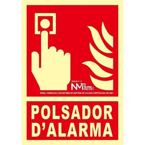 SE&Ntilde;AL CONTRA INCENDIO 297X210 MM-POLSADOR D&acute; ALARMA 