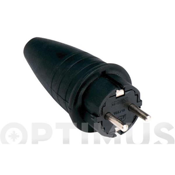 CLAVIJA TT 16A-250V GOMA NEGRO