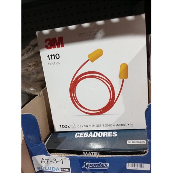 3M TAPONES AUDITIVOS DESECHABLES 1110 CON CORDONES (CAJA 100 PARES)