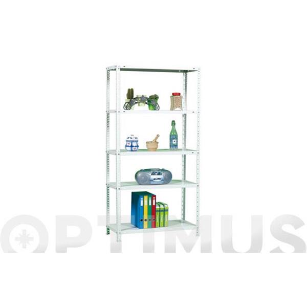 ESTANTERIA BRICOLAGE 90x30X180 BLANCA 100 KGS 5 ESTANTES