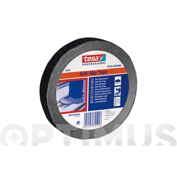 TESA CINTA ANTIDESLIZANTE PROFESIONAL 15MX25MM NEGRA