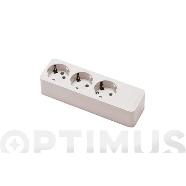 BASE MULTIPLE SIN INTERRUPTOR SIN CABLE 3 TOMAS