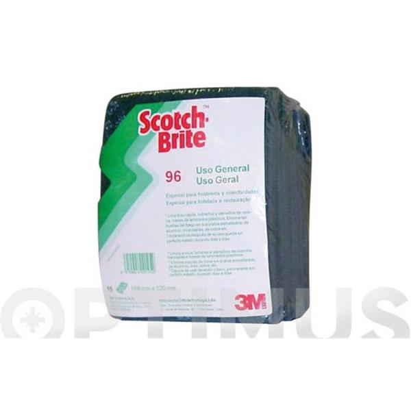 3M&trade; Scotch-Brite&trade; ESTROPAJO FIBRA VERDE (15 UDS) 15X19 CM