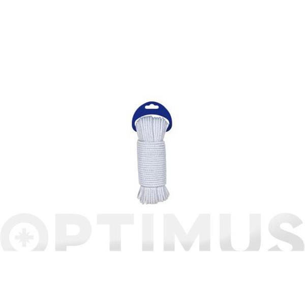 CUERDA ALGODON TRENZADO CON ALMA 4,5MM 15 MT BLANCO