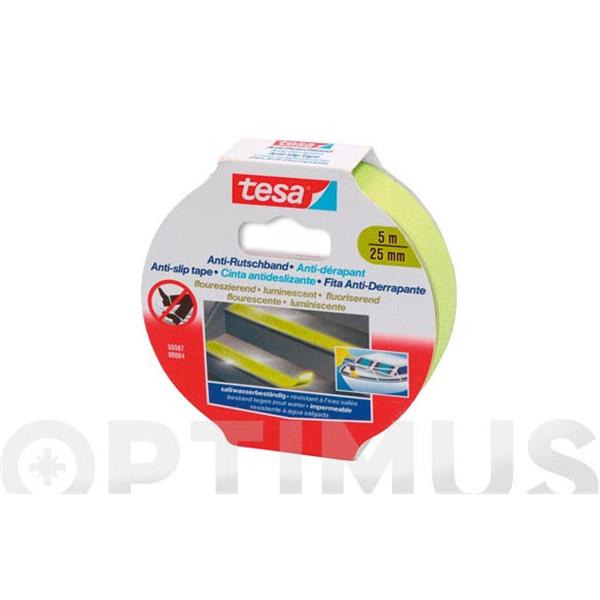 TESA CINTA ANTIDESLIZANTE 25 MM X 5 MTS FLUORESCENTE