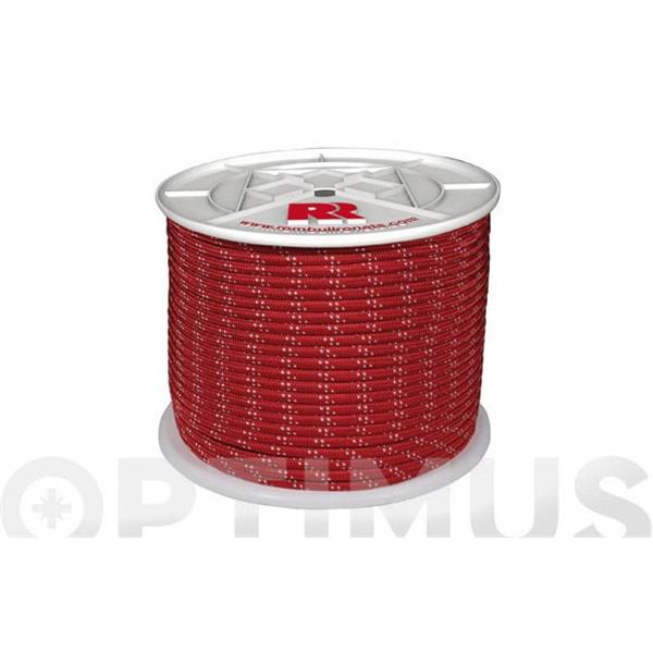 CUERDA POLIESTER TRENZADO CON ALMA  8 MM 200 MT ROJA