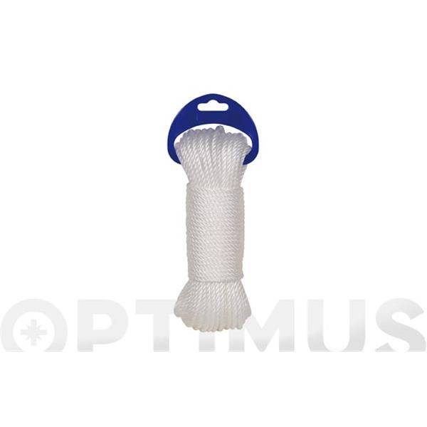 CUERDA POLIETILENO CABLEADA 4C 5 MM  10 MT BLANCA