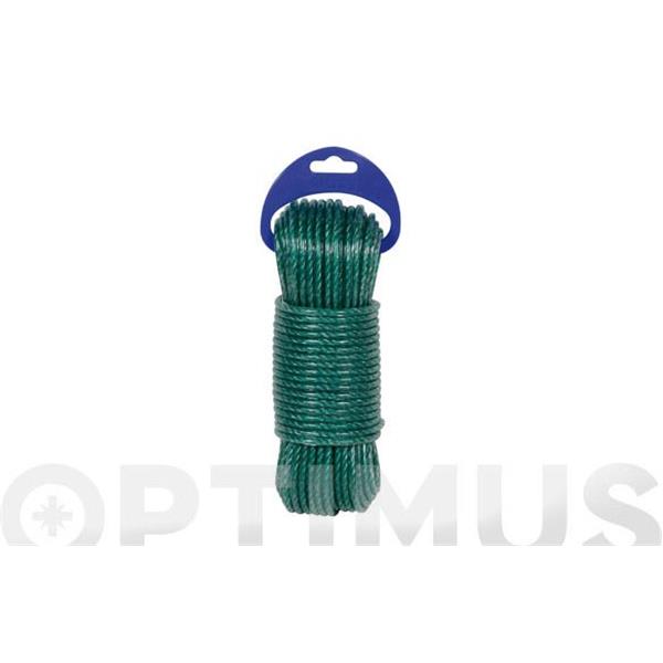 CUERDA POLIETILENO CABLEADA PLASTIFICADA 4C 5 MM   5 MT VERDE