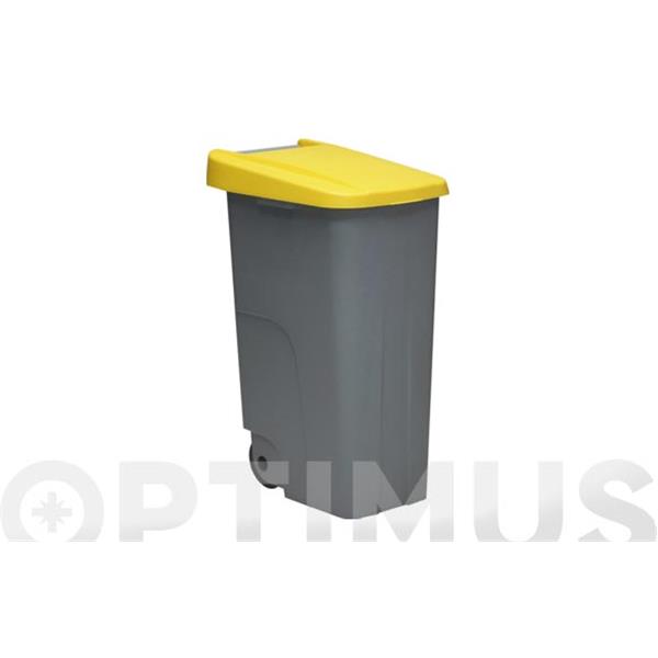 CONTENEDOR BASURA NEGRO ECO 110L-AMARILLO