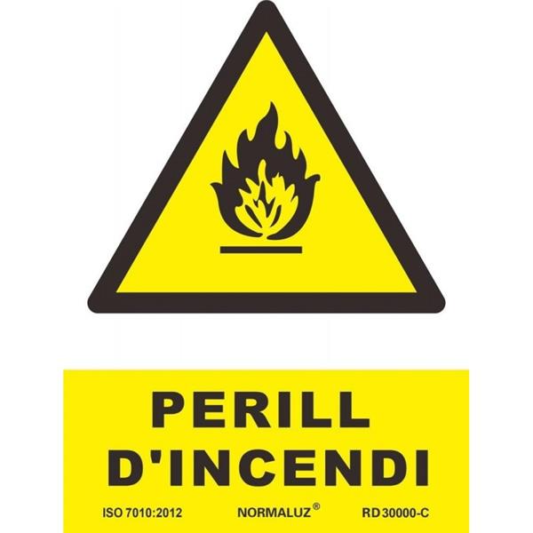 SE&Ntilde;AL ADVERTENCIA CATALAN 345X245 MM-RISC D'INCENDI