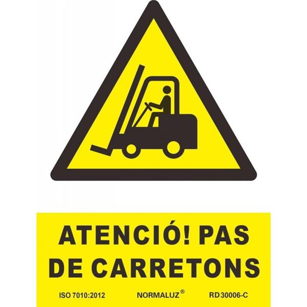 SE&Ntilde;AL ADVERTENCIA CATALAN 490X345 MM-ATENCIO PAS DE CARRETO