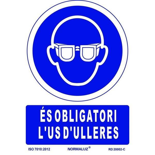SE&Ntilde;AL OBLIGACION CATALAN 490X345 MM-OBLIGATORI L'US DE ULLERES