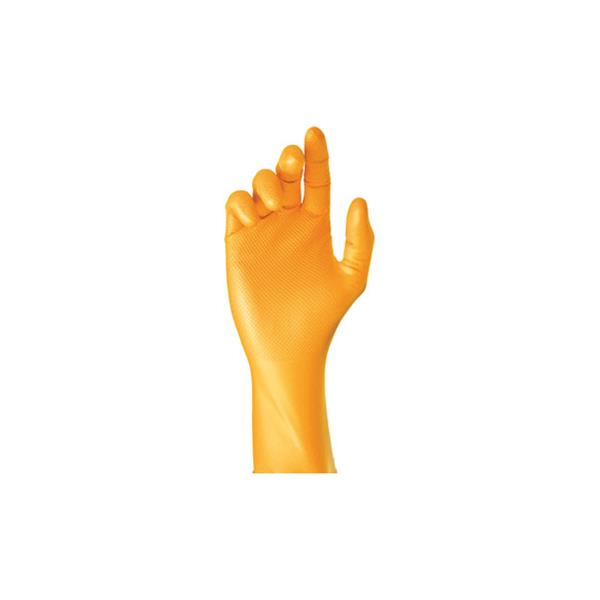 GUANTE GRIPAZ NITRILO NARANJA AMBIDIESTRO TALLA S (CAJA 50UDS)