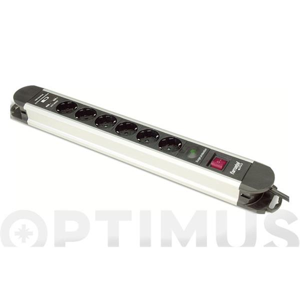 BASE MULTIPLE CON INTERRUPTOR 1,5M 6 TOMAS + 2 USB