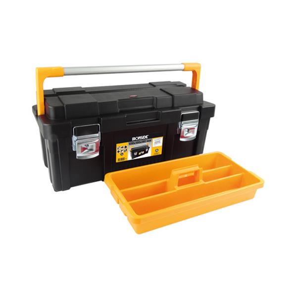 IRONSIDE CAJA HERRAMIENTAS PROFESIONAL PLUS 650 x 300 x 295 MM. CON BANDEJA y ASA ALUMINIO