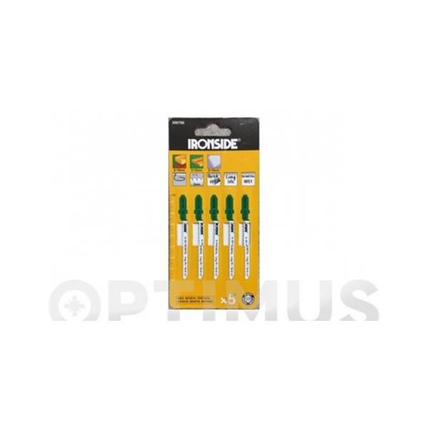 HOJA SIERRA CALAR PARA MADERA T119 BO 5 UDS CURVO FINO 76 MM