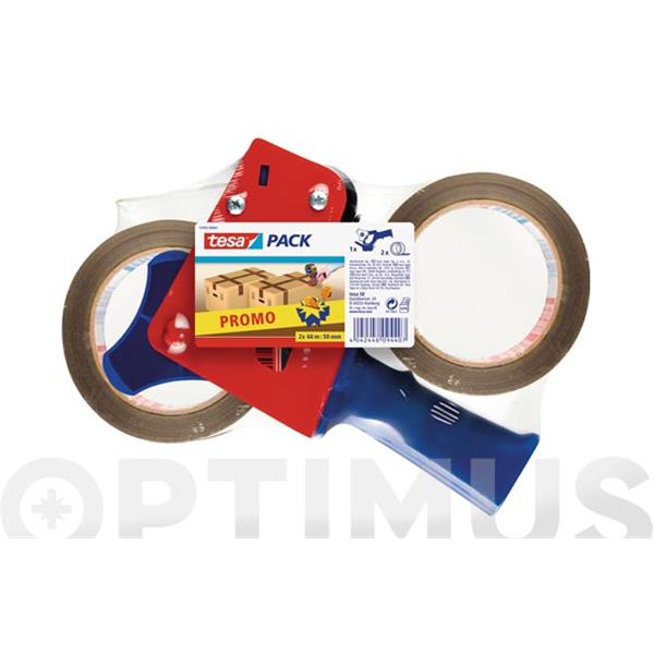TESA PRECINTADORA MANUAL PACK 2 ROLLOS 66X50 MARRON
