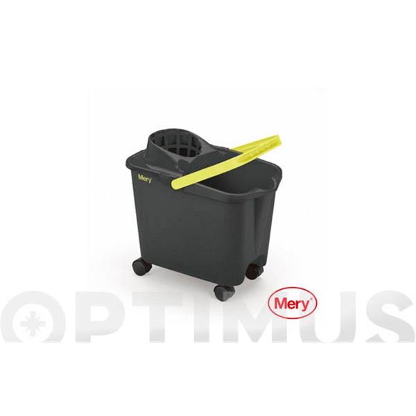 CUBO CON ESCURRIDOR 14 L RUEDAS ANTRACITA