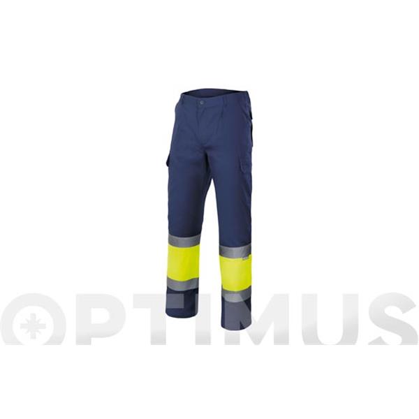 PANTALON ALTA VISIBILIDAD MARINO / AMARILLO FLUOR TALLA L