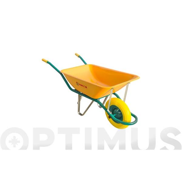 CARRETILLA METALICA AMARILLA LIGERA C1/550-90 L RUEDA IMPINCHABLE