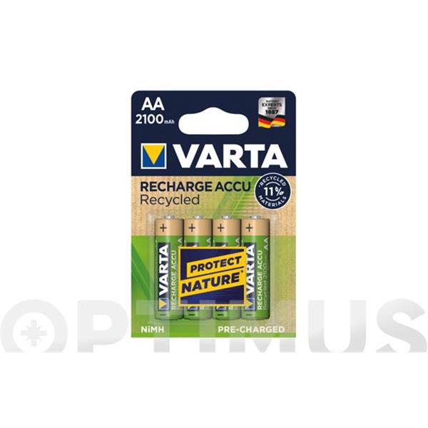 PILA RECARGABLE RECYCLED  AA 2100 MAH 4 UNIDADES
