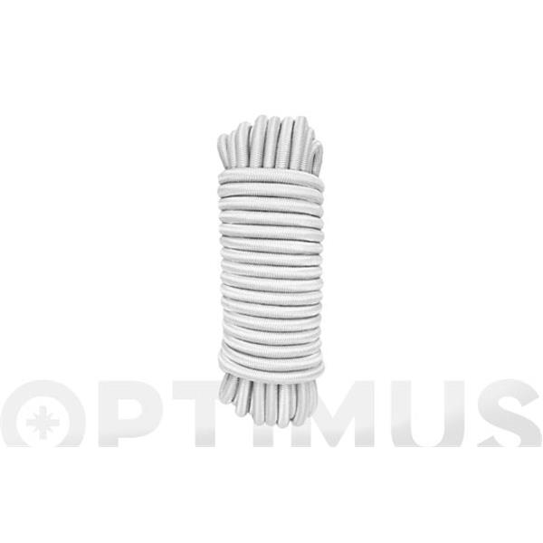 CUERDA ELASTICA POLIESTER/LATEX BLANCA &Oslash; 6 MM  10 MT