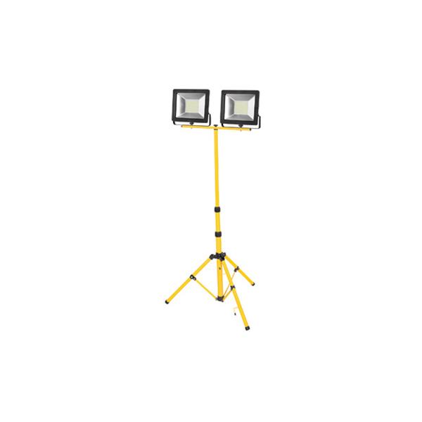 FOCO PROYECTOR LED 2 X 50 W CON TRIPODE 5000 LM LUZ FR&Iacute;A IP65
