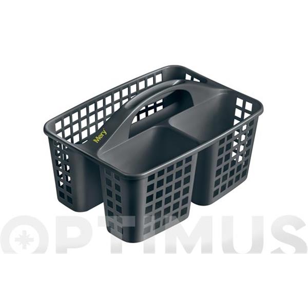 CESTA PARA PRODUCTOS LIMPIEZA GRIS