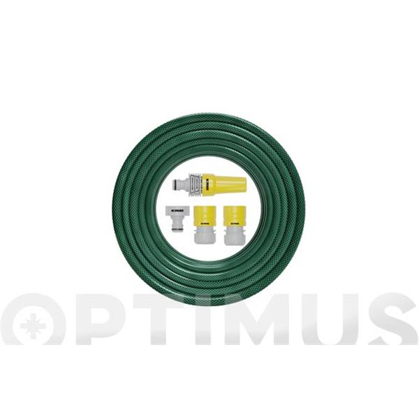 MANGUERA 3 CAPAS IRONSIDE GREEN &Oslash; 15 MM 20 M CON ACCESORIOS
