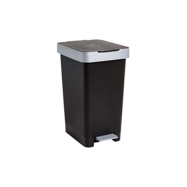CUBO CON PEDAL SMART 25L RECICLAJE NEGRO-26X36X47CM