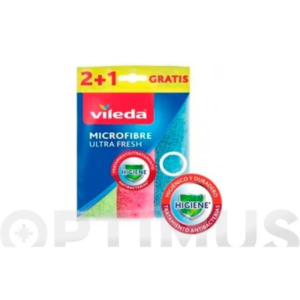 VILEDA BAYETA MICROFIBRA 2+1 ULTRA FRESH