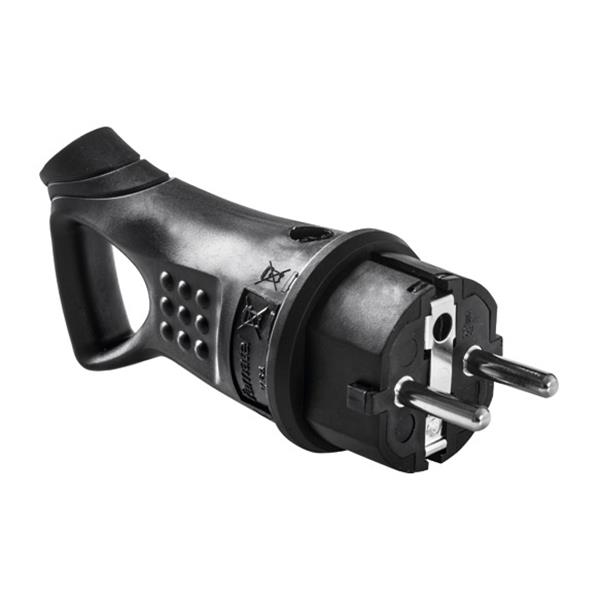 CLAVIJA TT 16A-250V GOMA NEGRO CON TIRADOR