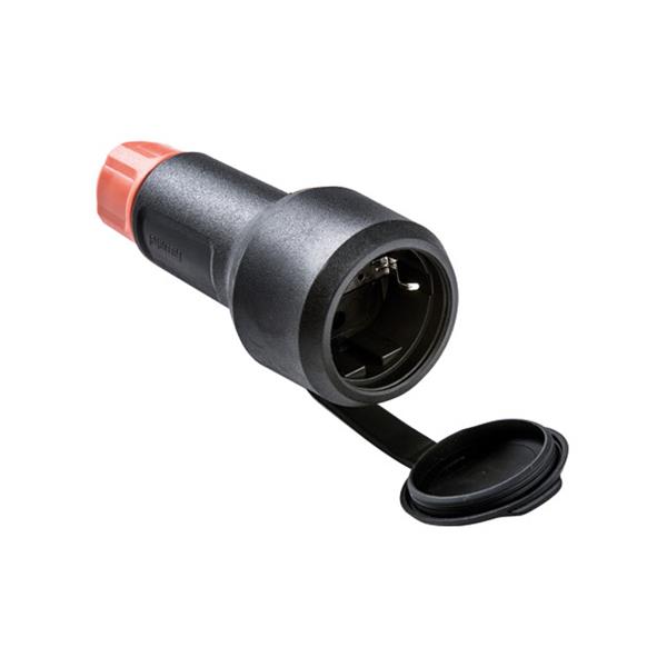 BASE TT 16A-250V CON TAPA NEGRO CON PRENSAESTOPA