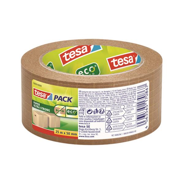 TESA PRECINTO DE PAPEL ECOLOGICO REFORZADO ULTRA STRONG 25 M X 50 MM